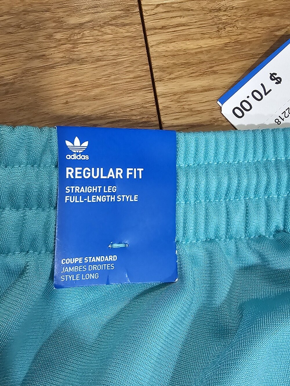 Adidas NWT Firebird Track Pants Medium Semi Mint Rush Teal Blue Straight Leg - Picture 5 of 5